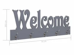 Outlet Garden Furniture Kadri Perchero de pared WELCOME 74x29,5 cm Gris