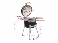 vidaxl Kamado Barbacoa Parrilla Quemador Cerámica 33 Cm