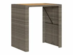 Hot Karaca Mesa alta jardín superficie madera ratán PE 105x80x110 cm Mesa Alta