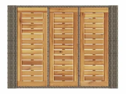 Hot Karaca Mesa alta jardín superficie madera ratán PE 105x80x110 cm Mesa Alta