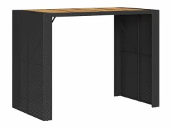 Sale Garden Furniture Karaca Mesa alta jardín superficie madera ratán PE 145x80x110 cm Negro