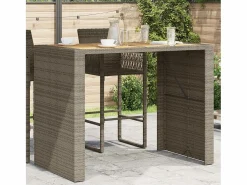 Garden Furniture Karaca Mesa alta jardín superficie madera ratán PE 145x80x110 cm