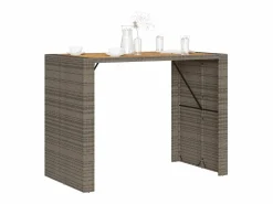 Garden Furniture Karaca Mesa alta jardín superficie madera ratán PE 145x80x110 cm