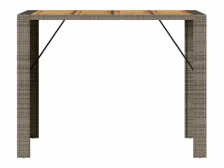 Garden Furniture Karaca Mesa alta jardín superficie madera ratán PE 145x80x110 cm
