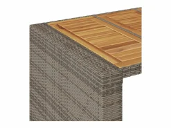 Garden Furniture Karaca Mesa alta jardín superficie madera ratán PE 145x80x110 cm