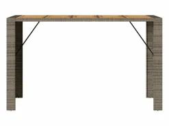 Hot Karaca Mesa alta jardín superficie madera ratán PE 185x80x110 cm Mesa Alta