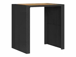 Best Garden Furniture Karaca Mesa alta jardín superficie madera ratán PE 105x80x110 cm Negro