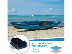 Clearance WATTSUP KAYAK HINCHABLE DE ALTA PRESIÓN TORPEDO 1 PLAZA Azul