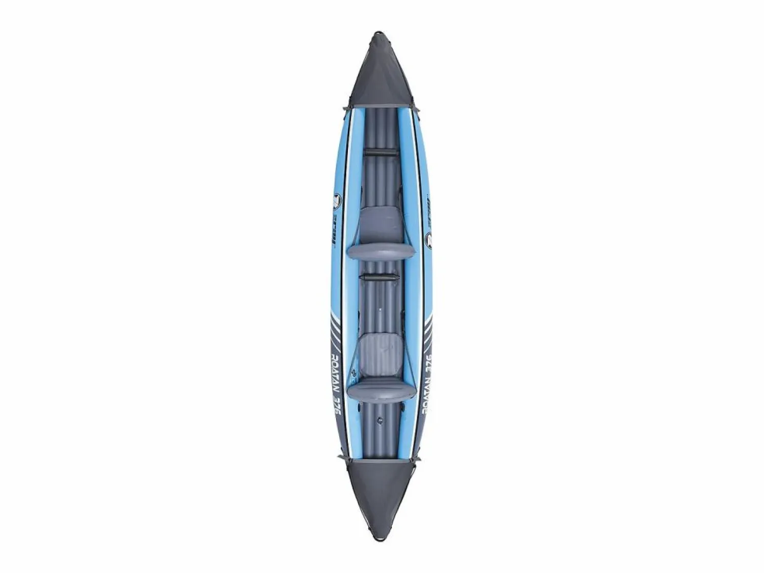 Clearance ZRAY Kayak hinchable Roatan 2 plazas 100% PVC Bomba de pie + 2 remos - Max 160kg -376x77cm (148 "x30") - Azul