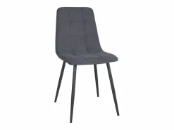 Kayelles Lote de 4 sillas de comedor de diseño, asiento de tela acolchada, patas metálicas negras DILA Gris