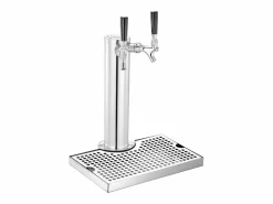 New Kit de Columna de Cerveza SucceBuy, Kit de Columna de Cerveza con Doble Grifo, Distribuidor de Cerveza y Bebidas de Acero Inoxidable, para Bar Restaurante Plateado