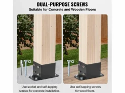 Kit de Soporte SucceBuy - Paquete de 4 Soportes para Base de Poste de 152,4 x 152,4 mm, Anclaje Resistente para Cercas de Madera Pérgola|Cenador Y Quiosco