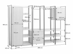 Online Sweeek Kit de vestidor modular con 4 elementos Blanco