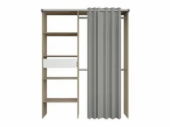 Online Kit vestidor ARTIC con cortina - roble - 1 columna + 2 armarios + 1 cajón - 143,5 x 48 x 181,9 cm Color natural claro