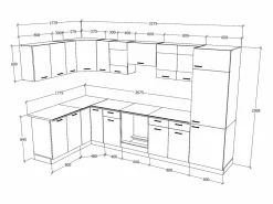Kitchenette Esilo Blanco / Antracita AL. 207 x AN. 505 x. P. 60 cm Cocina Completa