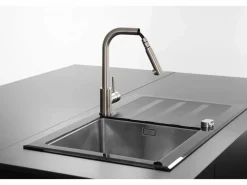 Kiwo Mezclador para fregadero con ducha extraíble, estilo acero inoxidable Grifo De Cocina