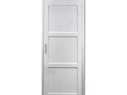 Sale GD Menuiseries Korya Bloque de puerta de tela blanca 83 ancho empuje a la derecha Blanco