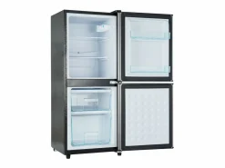 New DripeX 106L Silver+Negro Negra, con partición de vidrio y pies ajustables, 7 temperatura, -25 ~ 10 ℃, clase de eficiencia energética Plateado