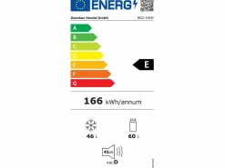 New DripeX 106L Silver+Negro Negra, con partición de vidrio y pies ajustables, 7 temperatura, -25 ~ 10 ℃, clase de eficiencia energética Plateado