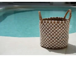 Discount Bazar Bizar La Cesta de Macramé con Costura Cruzada - S Multicolor