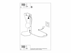 Sollux Lighting Lampada da tavolo di design nera E27 Lámpara de mesa de diseño Negra E27