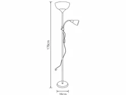 New Lampara De Pie Varese De Metal Con Acabado De Intelusa Lámpara De Pie