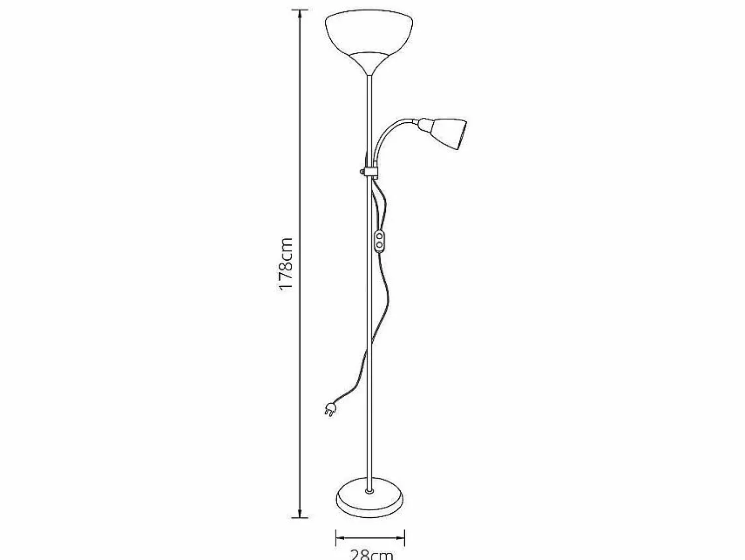 New Lampara De Pie Varese De Metal Con Acabado De Intelusa Lámpara De Pie