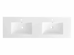 Best Shower & Design Lavabo rectangular de cerámica - 151 x 46,5 cm - MOTIAC Blanco