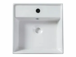 Hot Shower & Design Lavabo cuadrado de cerámica blanca - VERINI Blanco