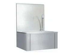 Clearance Lavabo de acero inoxidable con grifo y dispensador de jabón. Plateado