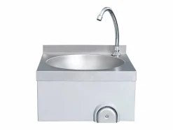 Outlet Lavabo de acero inoxidable con grifo y dispensador de jabón. Plateado