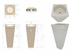 Shower & Design Lavabo de baño de mármol de pie - Color - STORTA
