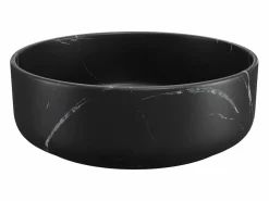 Shower & Design Lavabo de cerámica efecto mármol, L36 x A12 x P36 cm, VIAMARBA