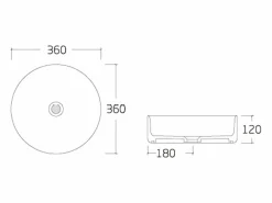 Shower & Design Lavabo de cerámica efecto mármol, L36 x A12 x P36 cm, VIAMARBA