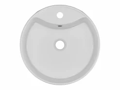 Outlet Shower & Design Lavabo de cerámica redondo , D40 cm, DARINI Blanco