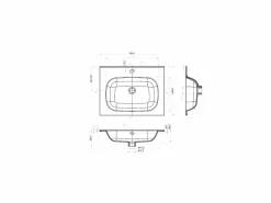 Sale Shower & Design Lavabo de empotrar de resina con efecto piedra, , L60 x An46 cm, OKIWA Blanco