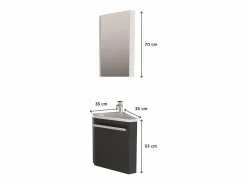 Lavabo de esquina + grifería + mueble SKINO Mueble De Aseo