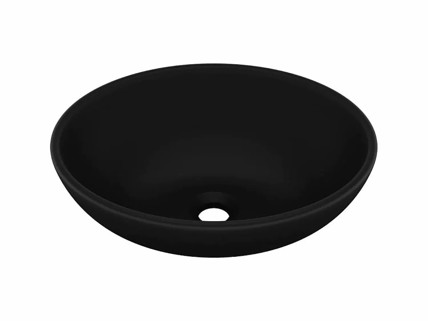 Outlet Lavabo de lujo ovalado cerámica mate 40x33 cm ES66559 Negro