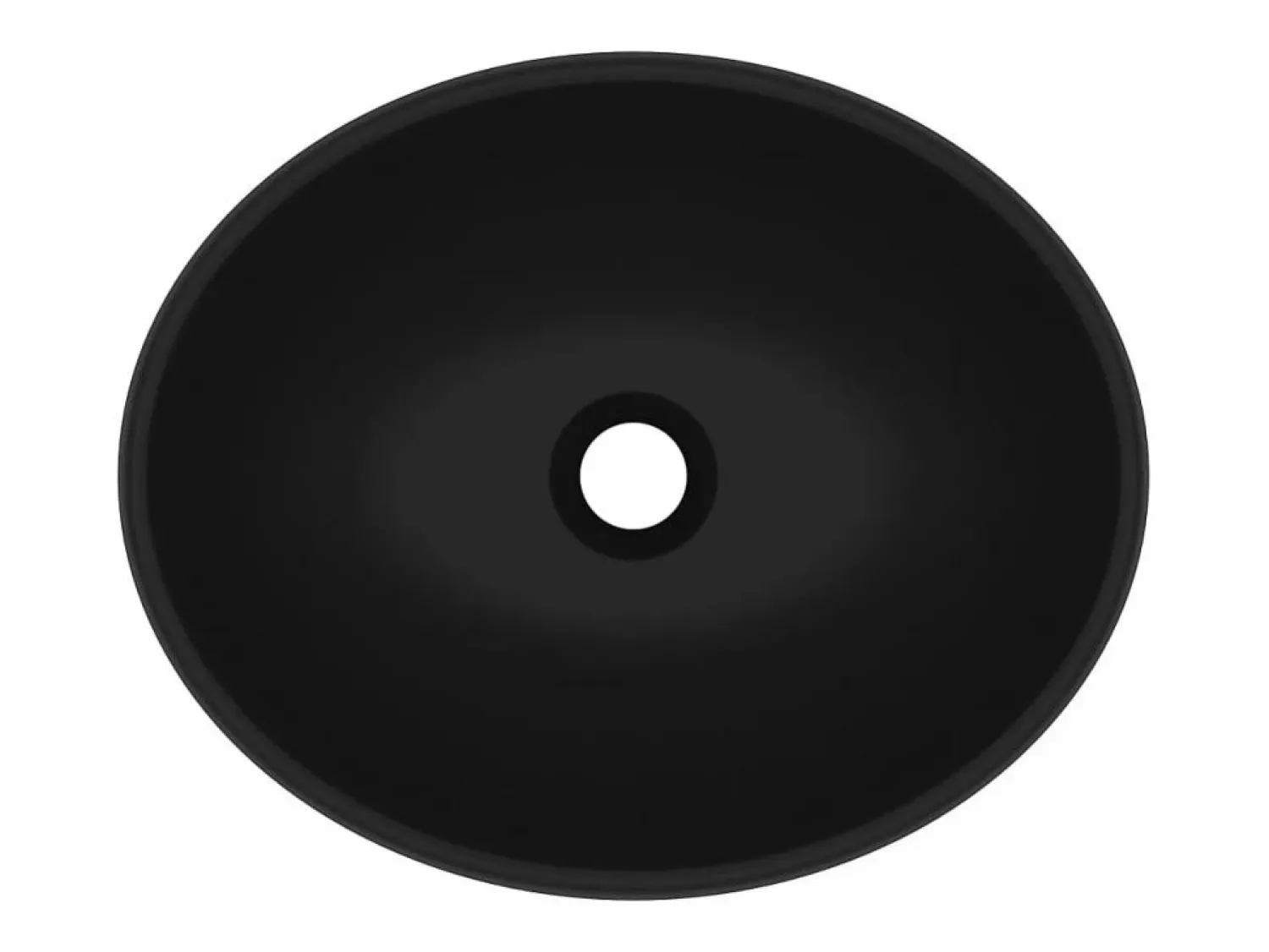 Outlet Lavabo de lujo ovalado cerámica mate 40x33 cm ES66559 Negro