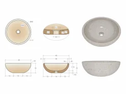 Shower & Design Lavabo de mármol - Color - D40 cm - LAVIINO