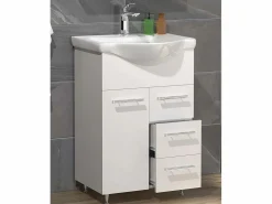 VCM Lavabo de muebles de baño Lisalo Blanco AL. 81 x AN. 55 x P. 45 cm Multicolor