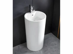 Discount Lavabo de pie cilíndrico TOTAM - resina blanca Lavabo