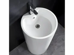 Discount Lavabo de pie cilíndrico TOTAM - resina blanca Lavabo