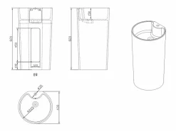 Discount Lavabo de pie cilíndrico TOTAM - resina blanca Lavabo