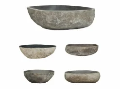 Lavabo de piedra de río ovalado 45-53 cm ES66599