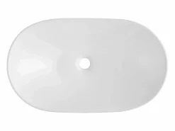 New Lavabo del Baño SucceBuy Fregadero de Cerámica Ovalado de 60 cm x 36 cm: , Moderno, Duradero y Elegante Blanco