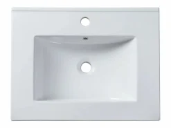 Shower & Design Lavabo empotrado de cerámica blanca - L61 cm - MOTIAC