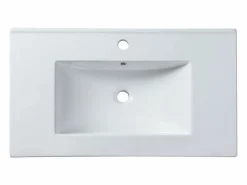 Best Shower & Design Lavabo empotrado de cerámica blanca - L81 cm - MOTIAC Blanco