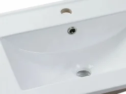 Best Shower & Design Lavabo empotrado de cerámica blanca - L81 cm - MOTIAC Blanco