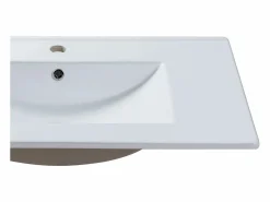 Best Shower & Design Lavabo empotrado de cerámica blanca - L81 cm - MOTIAC Blanco